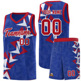 Custom Royal Boomerang Pattern Sets Basketball Jersey