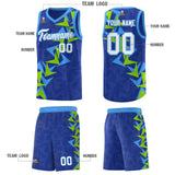Custom Royal Boomerang Pattern Sets Basketball Jersey