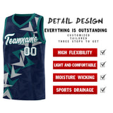 Custom Navy Boomerang Pattern Sets Basketball Jersey