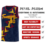 Custom Navy Boomerang Pattern Sets Basketball Jersey