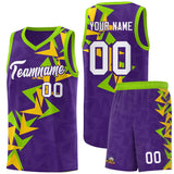 Custom Purple Boomerang Pattern Sets Basketball Jersey