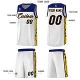 Custom White Side Pattern Sports Uniform Basketball Jersey