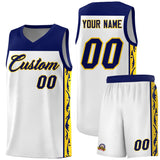 Custom White Side Pattern Sports Uniform Basketball Jersey