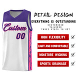 Custom White Side Pattern Sports Uniform Basketball Jersey