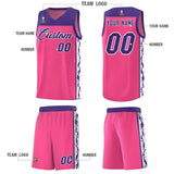 Custom Pink Side Pattern Sports Uniform Basketball Jersey