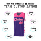 Custom Purple Side Pattern Sports Uniform Basketball Jersey