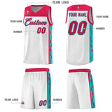 Custom White Side Pattern Sports Uniform Basketball Jersey
