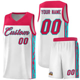 Custom White Side Pattern Sports Uniform Basketball Jersey