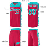 Custom Red Side Pattern Sports Uniform Basketball Jersey