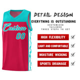 Custom Red Side Pattern Sports Uniform Basketball Jersey