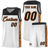 Custom White Side Pattern Sports Uniform Basketball Jersey