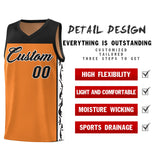 Custom Gold Orange Side Pattern Sports Uniform Basketball Jersey