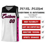 Custom White Side Pattern Sports Uniform Basketball Jersey
