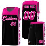 Custom Black Side Pattern Sports Uniform Basketball Jersey