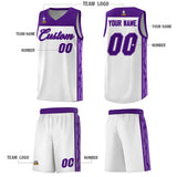 Custom White Side Pattern Sports Uniform Basketball Jersey