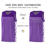 Custom Purple Side Pattern Sports Uniform Basketball Jersey