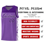 Custom Purple Side Pattern Sports Uniform Basketball Jersey