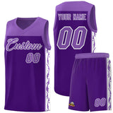 Custom Purple Side Pattern Sports Uniform Basketball Jersey