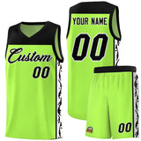 Custom Neon Green Side Pattern Sports Uniform Basketball Jersey