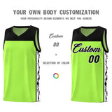 Custom Neon Green Side Pattern Sports Uniform Basketball Jersey