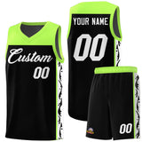 Custom Black Side Pattern Sports Uniform Basketball Jersey