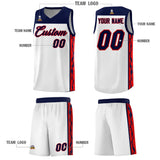 Custom White Side Pattern Sports Uniform Basketball Jersey
