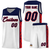 Custom White Side Pattern Sports Uniform Basketball Jersey
