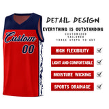 Custom Red Side Pattern Sports Uniform Basketball Jersey