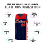 Custom Navy Side Pattern Sports Uniform Basketball Jersey