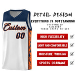 Custom White Side Pattern Sports Uniform Basketball Jersey