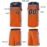 Custom Orange Side Pattern Sports Uniform Basketball Jersey