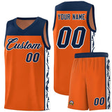 Custom Orange Side Pattern Sports Uniform Basketball Jersey