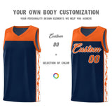 Custom Navy Side Pattern Sports Uniform Basketball Jersey