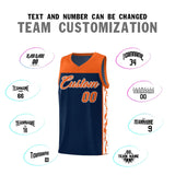 Custom Navy Side Pattern Sports Uniform Basketball Jersey