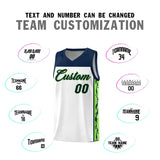 Custom White Side Pattern Sports Uniform Basketball Jersey