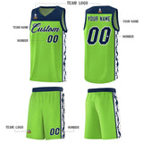 Custom Neon Green Side Pattern Sports Uniform Basketball Jersey