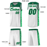 Custom White Side Pattern Sports Uniform Basketball Jersey