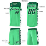 Custom Bright Green Side Pattern Sports Uniform Basketball Jersey