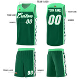 Custom Kelly Green Side Pattern Sports Uniform Basketball Jersey