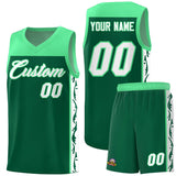 Custom Kelly Green Side Pattern Sports Uniform Basketball Jersey