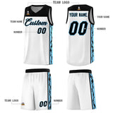 Custom White Side Pattern Sports Uniform Basketball Jersey
