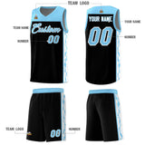 Custom Black Side Pattern Sports Uniform Basketball Jersey