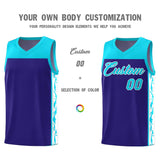 Custom Royal Side Pattern Sports Uniform Basketball Jersey