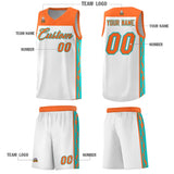 Custom White Side Pattern Sports Uniform Basketball Jersey