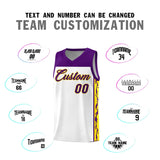 Custom White Side Pattern Sports Uniform Basketball Jersey