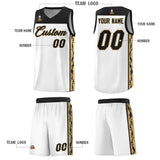 Custom White Side Pattern Sports Uniform Basketball Jersey