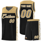 Custom Black Side Pattern Sports Uniform Basketball Jersey