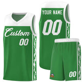 Custom Kelly Green Side Pattern Sports Uniform Basketball Jersey