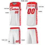 Custom White Side Pattern Sports Uniform Basketball Jersey