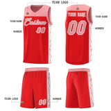 Custom Red Side Pattern Sports Uniform Basketball Jersey